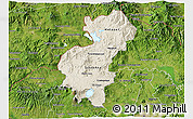 Shaded Relief 3D Map of Santa Ana, satellite outside
