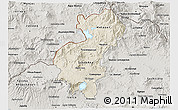 Shaded Relief 3D Map of Santa Ana, semi-desaturated