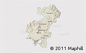 Shaded Relief 3D Map of Santa Ana, single color outside