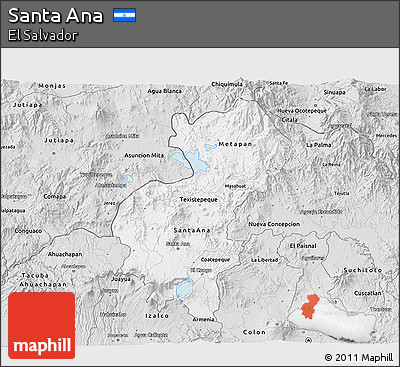 Silver Style 3D Map of Santa Ana