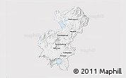 Silver Style 3D Map of Santa Ana, single color outside