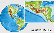 Physical Location Map of Santa Ana, within the entire country