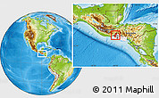 Physical Location Map of Santa Ana, highlighted country