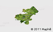 Satellite Panoramic Map of Santa Ana, cropped outside