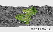 Satellite Panoramic Map of Santa Ana, desaturated
