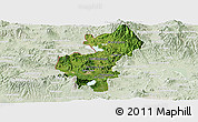 Satellite Panoramic Map of Santa Ana, lighten