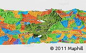 Satellite Panoramic Map of Santa Ana, political outside