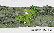 Satellite Panoramic Map of Santa Ana, semi-desaturated