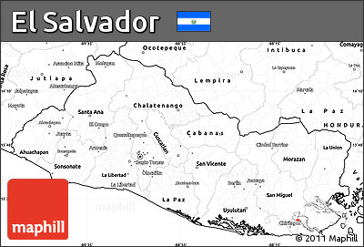 Blank Simple Map of El Salvador