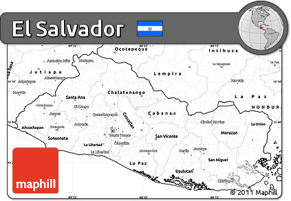 Blank Simple Map of El Salvador