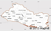 Classic Style Simple Map of El Salvador, cropped outside