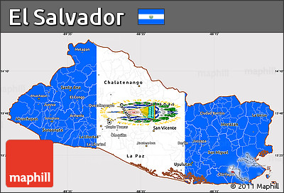 Flag Simple Map of El Salvador, flag rotated