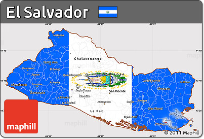 Flag Simple Map of El Salvador, flag rotated