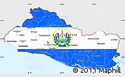 Flag Simple Map of El Salvador, single color outside, flag centered