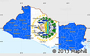 Flag Simple Map of El Salvador, single color outside, flag aligned to the middle
