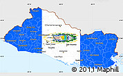 Flag Simple Map of El Salvador, single color outside, flag rotated