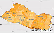 Political Shades Simple Map of El Salvador, cropped outside