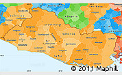 Political Shades Simple Map of El Salvador, political outside