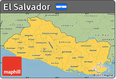 Savanna Style Simple Map of El Salvador