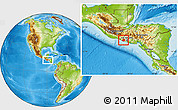 Physical Location Map of Sonsonate, within the entire country