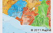 Political Shades Map of Sonsonate