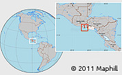 Gray Location Map of Nahulingo, highlighted country, highlighted parent region, within the entire country