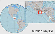 Gray Location Map of Nahulingo, highlighted country, highlighted parent region, hill shading