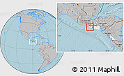 Gray Location Map of Nahulingo, highlighted country, hill shading