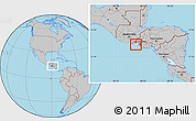 Gray Location Map of Nahulingo, highlighted parent region, within the entire country