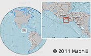 Gray Location Map of Nahulingo, highlighted parent region, hill shading