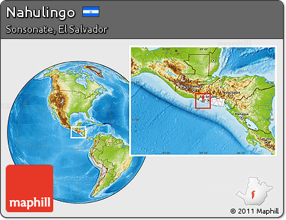 Physical Location Map of Nahulingo, highlighted country, highlighted parent region