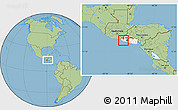 Savanna Style Location Map of Nahulingo, highlighted country, within the entire country