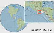 Savanna Style Location Map of Nahulingo, highlighted country, highlighted parent region, hill shading