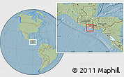 Savanna Style Location Map of Nahulingo, highlighted parent region, hill shading