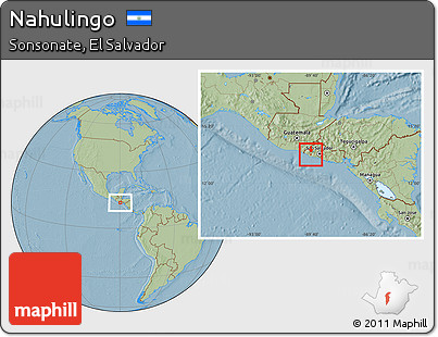 Savanna Style Location Map of Nahulingo, hill shading