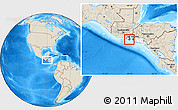 Shaded Relief Location Map of Nahulingo, highlighted country, highlighted parent region