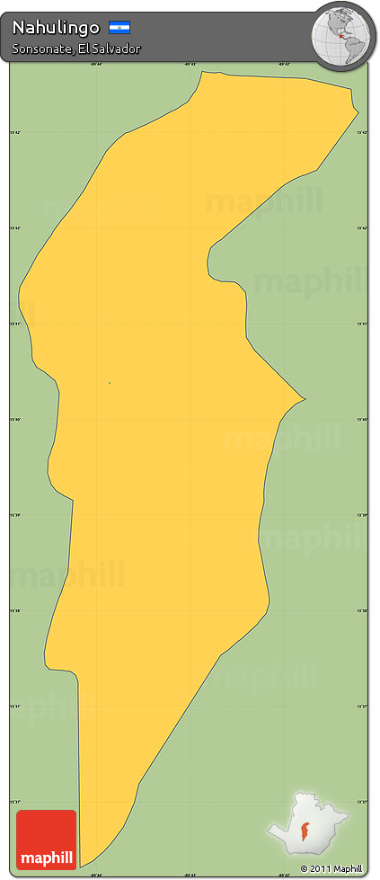 Savanna Style Simple Map of Nahulingo, cropped outside