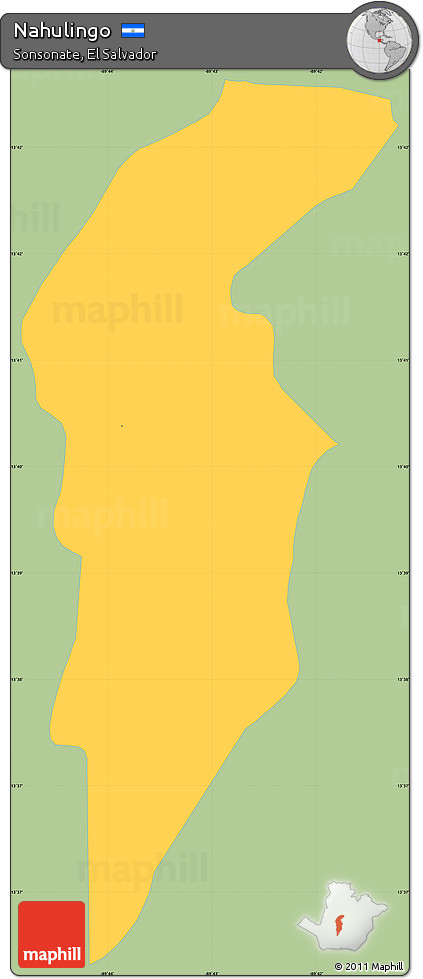 Savanna Style Simple Map of Nahulingo, single color outside
