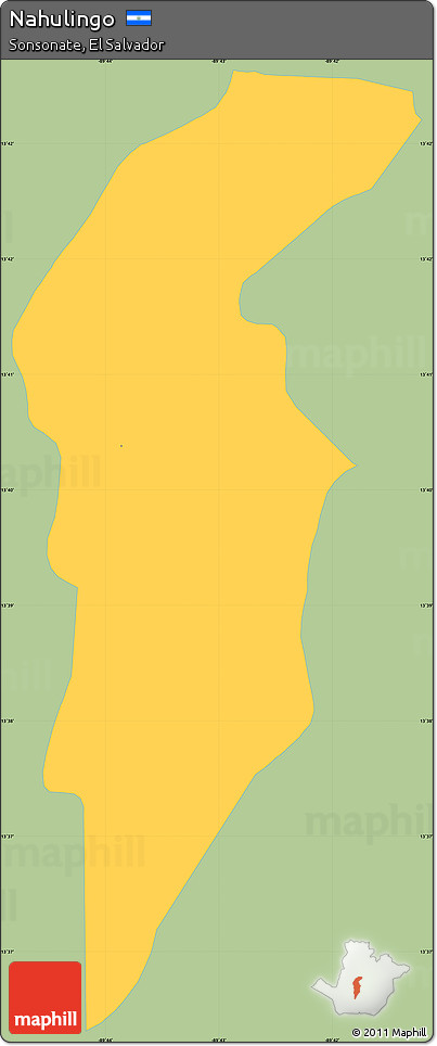 Savanna Style Simple Map of Nahulingo, single color outside
