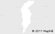 Silver Style Simple Map of Nahulingo, single color outside