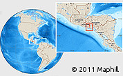 Shaded Relief Location Map of Alegria