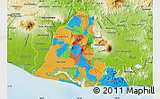 Political Map of Usulutan, physical outside