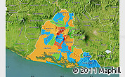 Political Map of Usulutan, satellite outside