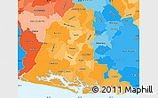 Political Shades Simple Map of Usulutan