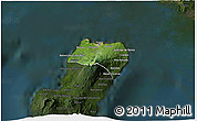Satellite 3D Map of Bioko Norte, darken