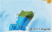 Satellite 3D Map of Bioko Norte, political outside