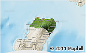 Satellite 3D Map of Bioko Norte, shaded relief outside