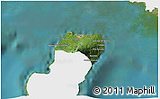 Satellite 3D Map of Bioko Norte, single color outside
