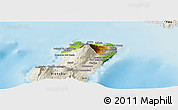 Physical Panoramic Map of Bioko Norte, shaded relief outside