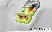 Physical 3D Map of Bioko Sur, desaturated